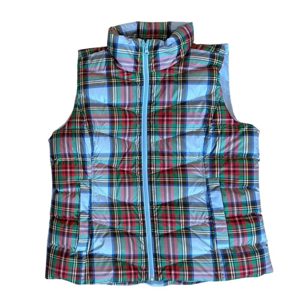 Lands' End Checkered Puffer Vest